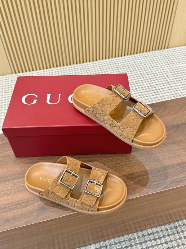 2025 Women Gucci Beige Leather Sandals LY00260
