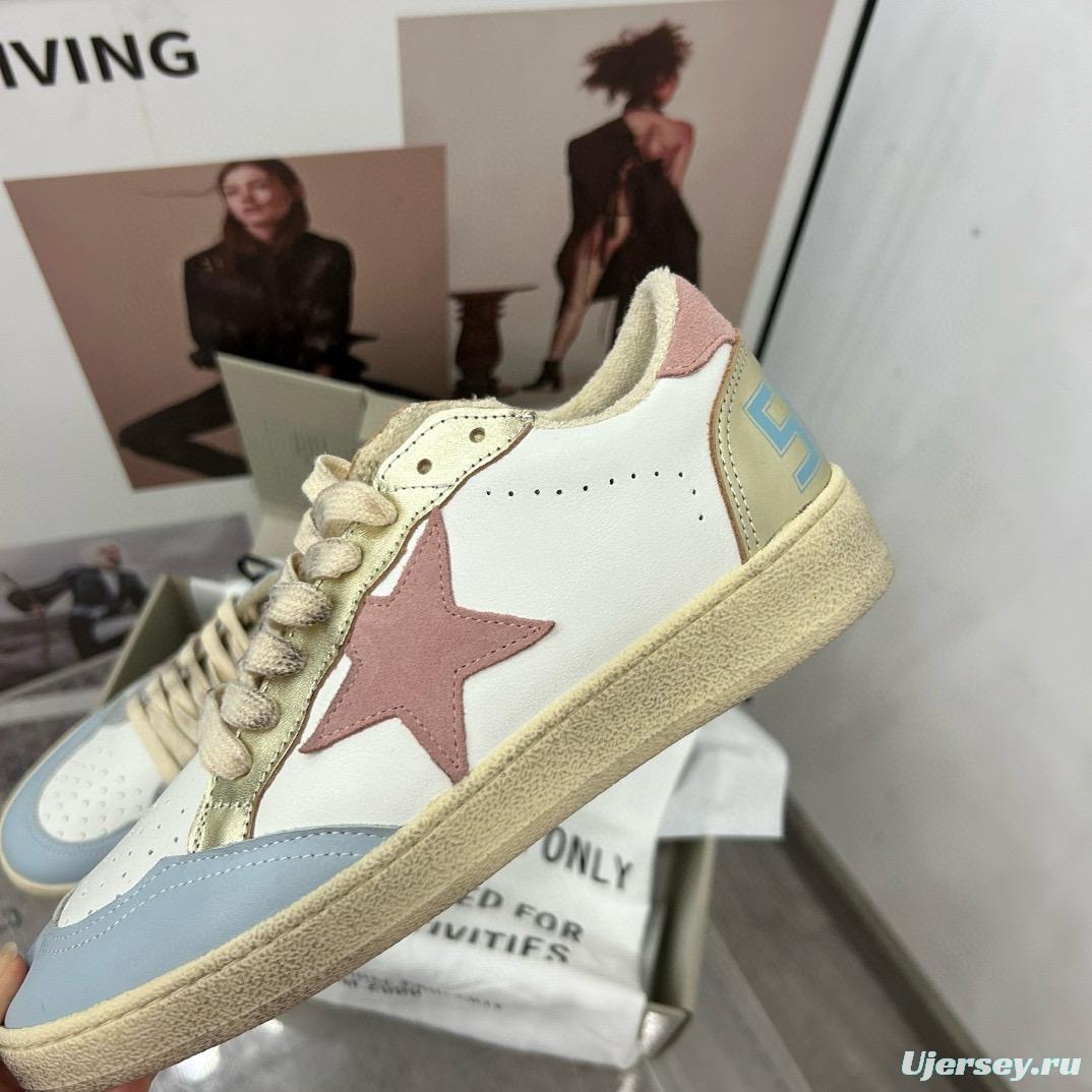 2024 Unisex GGDB White Light Blue Pink Leather Low Top Sneakers MJ00260