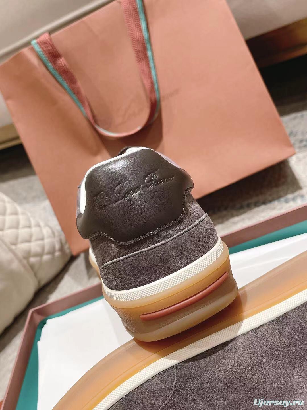 2025 Unisex Le Parmentier Grey Suede Leather Sneakers Top Version LY00320(F)/LY00330(M)