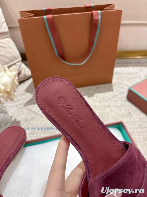 2025 Slippers LP Bloodred Suede Slippers