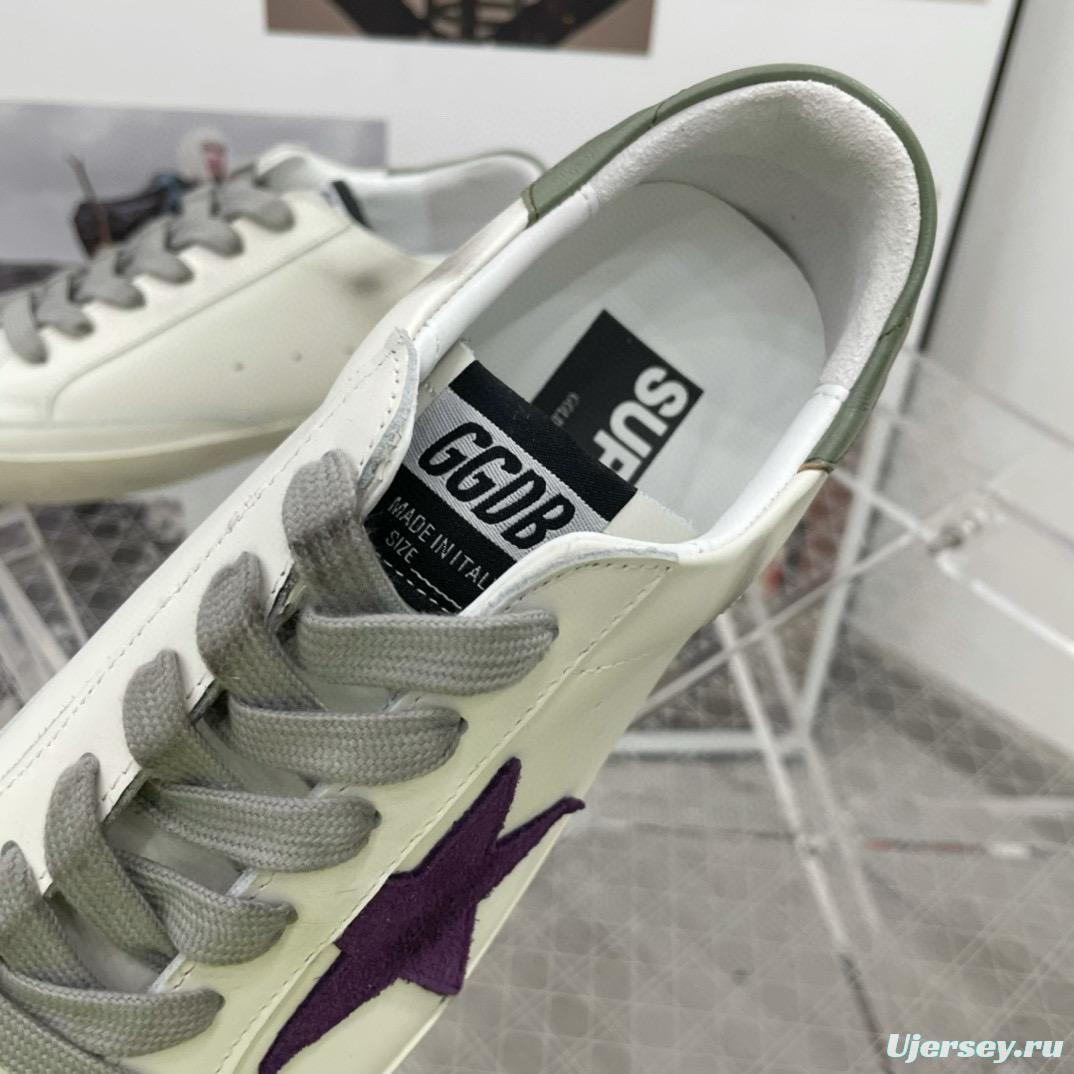 2025 Women GGDB White Purple Leather Sneakers