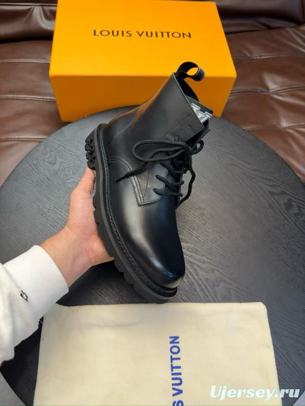 2024 Men Louis Vuitton Black Calf Leather Casual High Top MJ00440