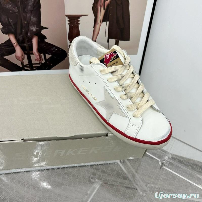 2025 Unisex GGDB White Red Original Leather Sneakers