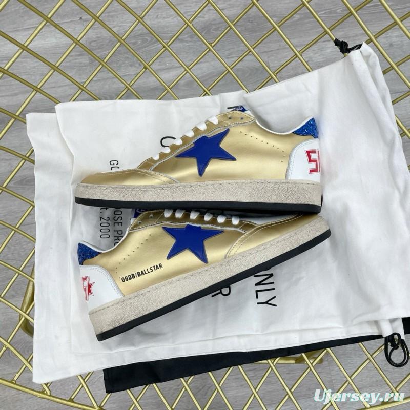 2024 Unisex GGDB Gold Blue White Leather Sneakers MJ00260