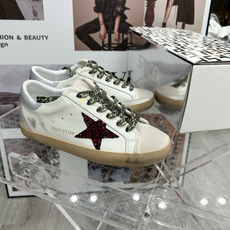 2025 Unisex GGDB White Red Leather Sneakers 63534