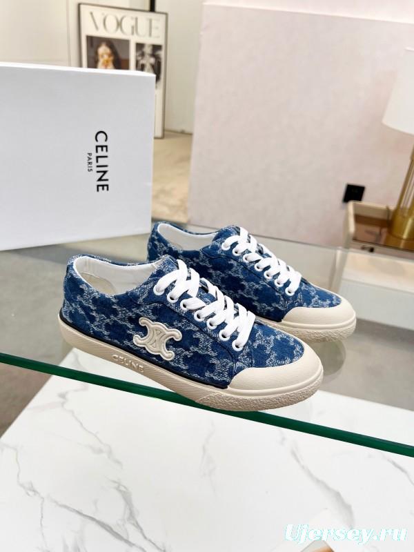 2025 Women Celine Blue Canvas Sneakers LY00210