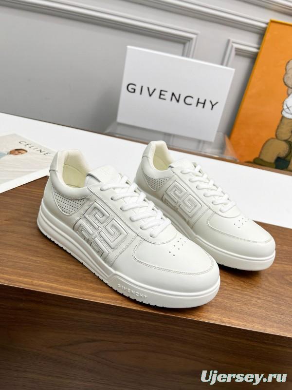2024 Unisex Givenchy White Silk Calf Leather Patent Leather Sneakers MJ00380