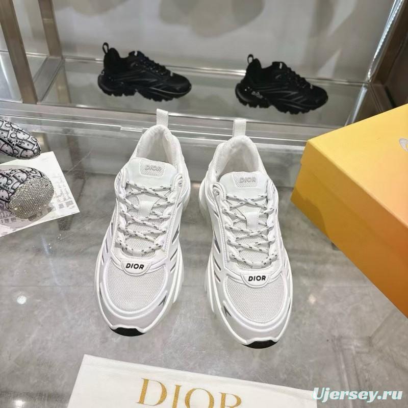 2024 Unisex Dior White Mesh Leather Sneakers MJ00360