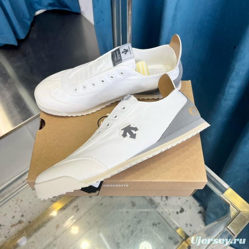 2024 Unisex Descente White Grey Canvas Plimsolls MJ00280