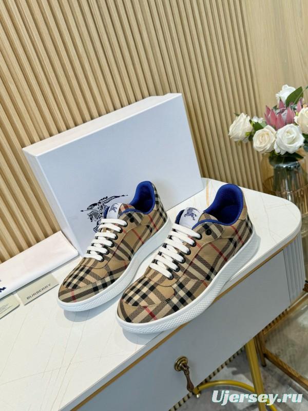 2024 Unisex Burberry Beige Black Cotton Casual Shoes MJ00320