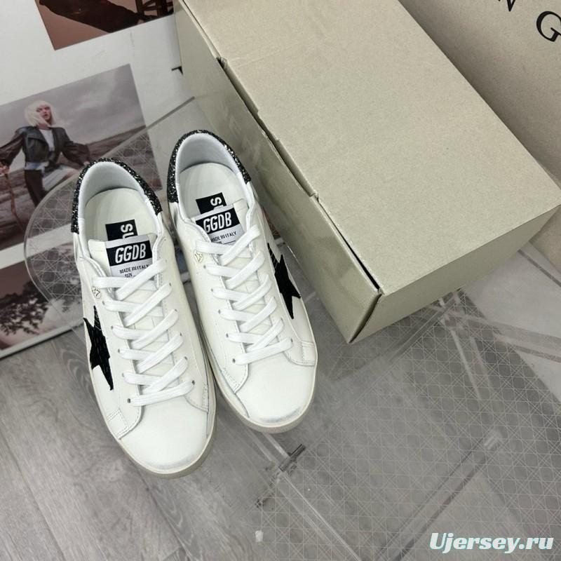 2025 Women GGDB White Black Suede Leather Sneakers MJ00260