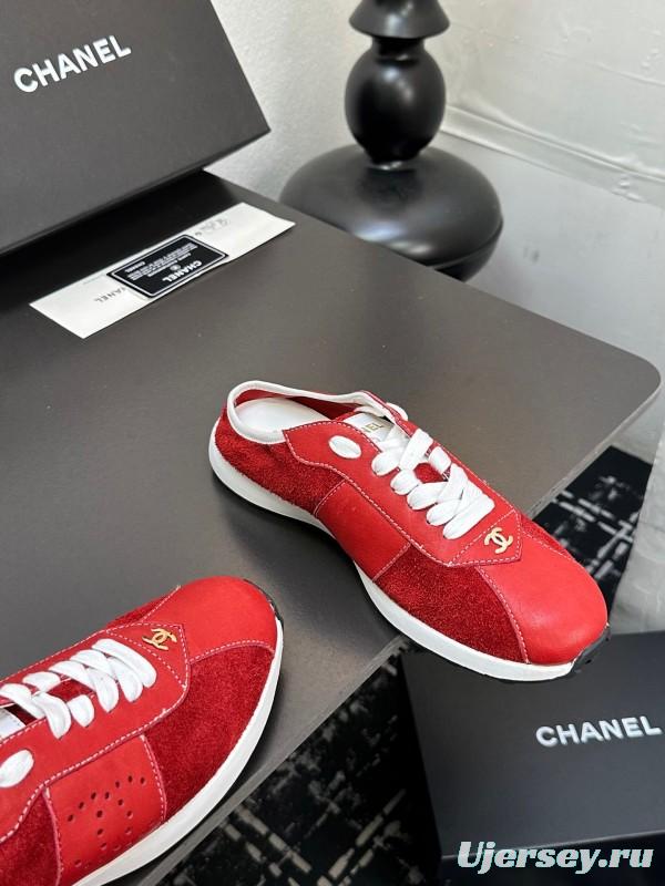 2025 Women Chanel Red Leather Casual Sneakers Fashion Craft LY00360(F)
