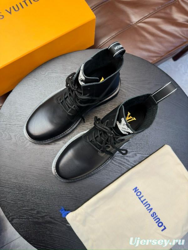 2024 Men Louis Vuitton Black Calf Leather Casual High Top MJ00440