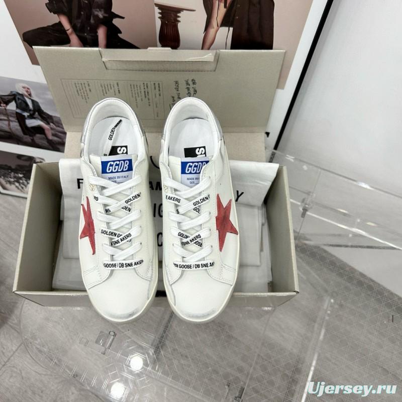 2025 Women GGDB White Red Leather Sneakers