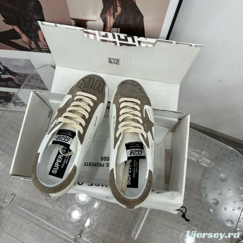 2024 Women GGDB White Grey Suede Leather Sneakers