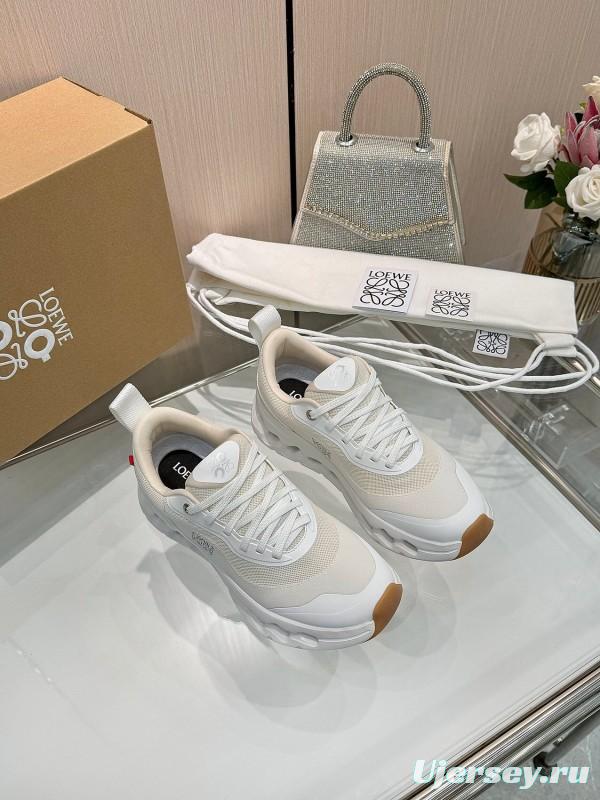 2025 Unisex Loewe White Mesh Rubber Sneakers
