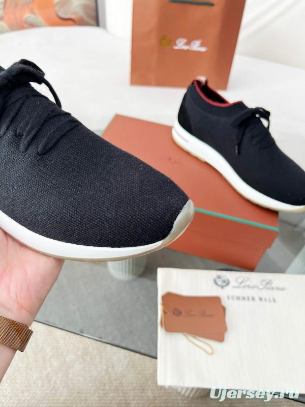 2024 Men Le Parmentier Black Wool Knit Sneakers MJ00330