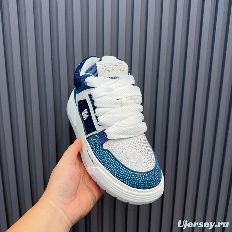 2024 Unisex Amiri Blue White Leather Sneakers MJ00410