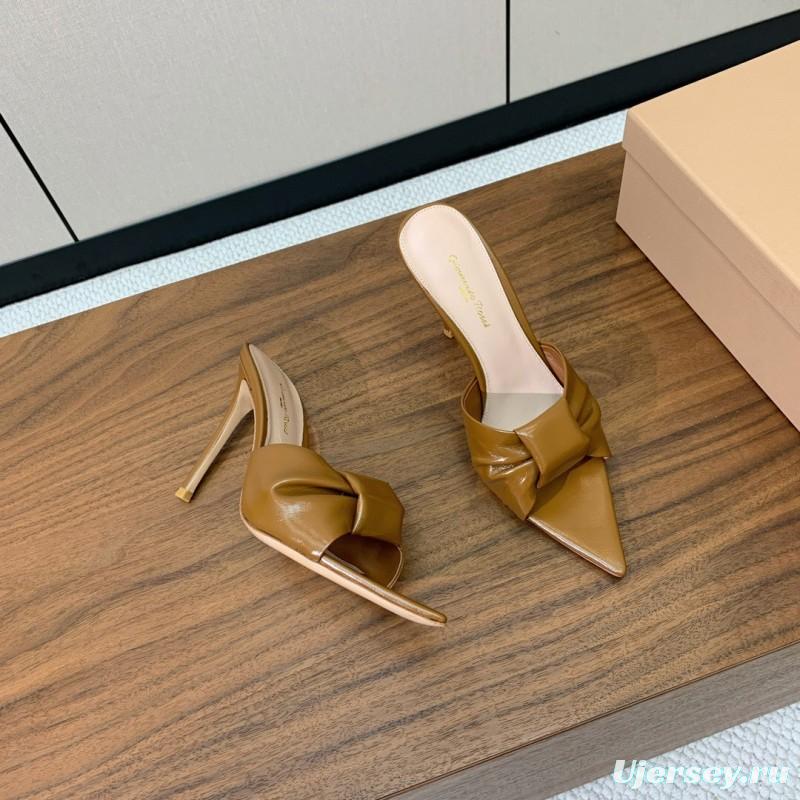 2025 Women Gianvito Rossi Brown Leather Stiletto Heels