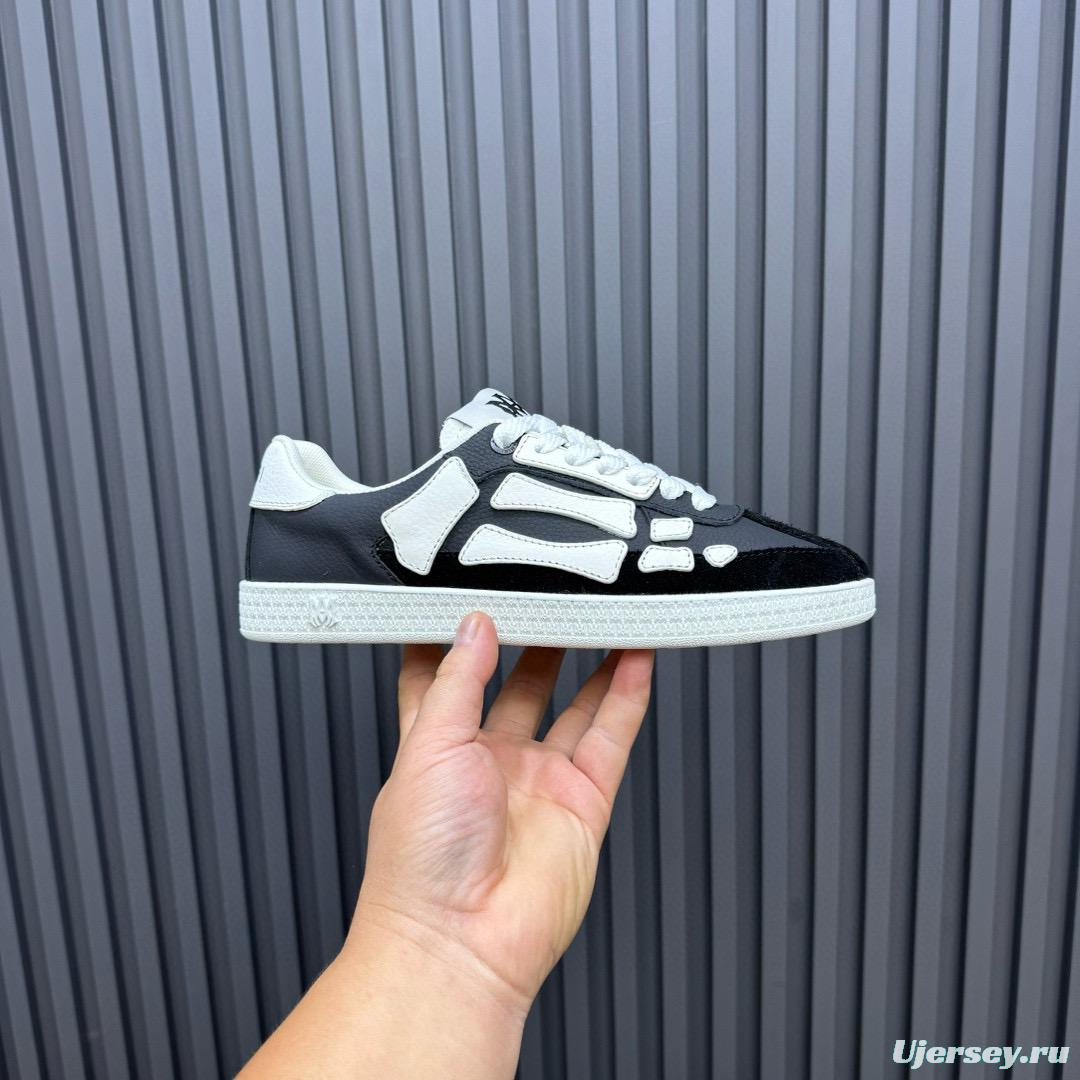 2024 Unisex Amiri Black White Leather Sneakers MJ00300