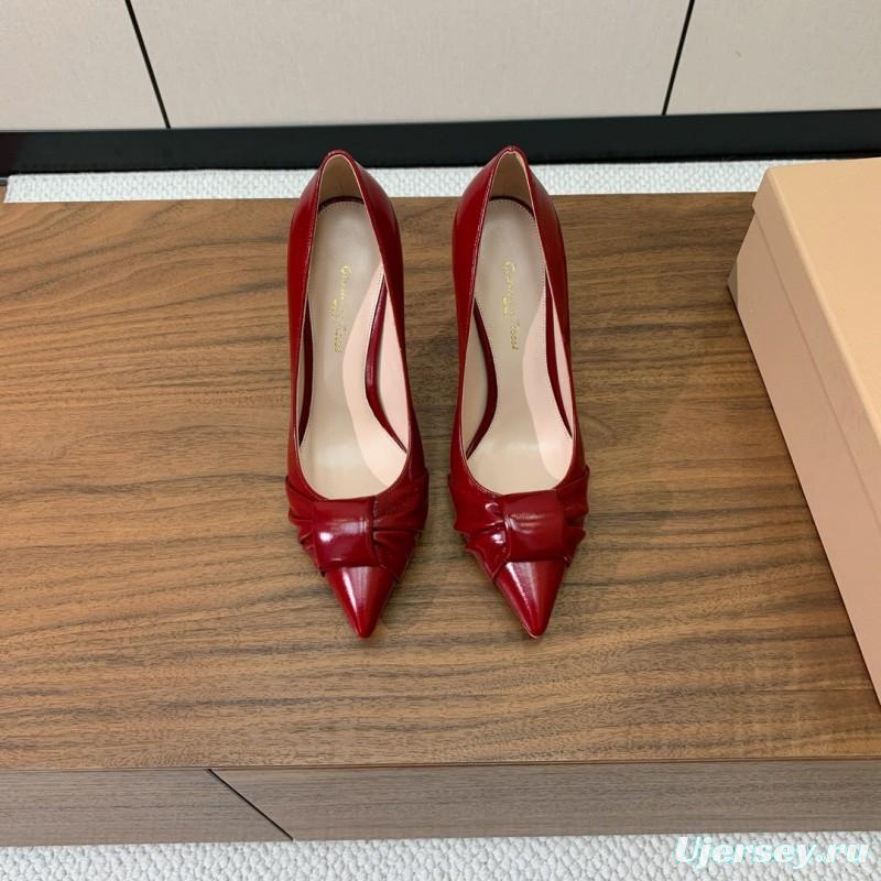 2025 Women Gianvito Rossi Red Calf Leather Pumps KFY00300