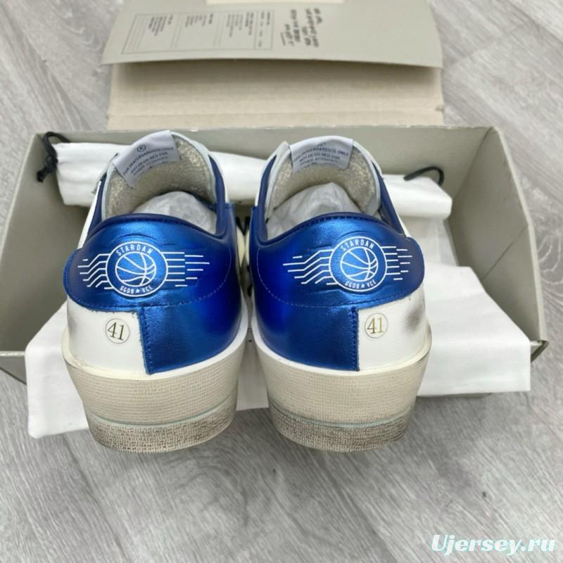 2024 Unisex GGDB White Blue Leather Sneakers STARDAN