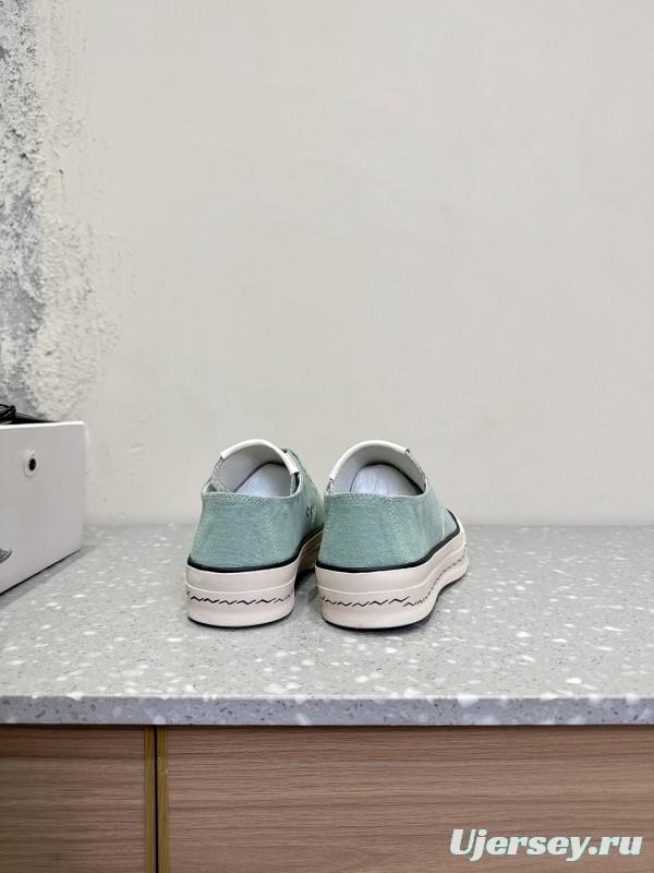 2025 Women VISVIM Green Canvas Sneakers