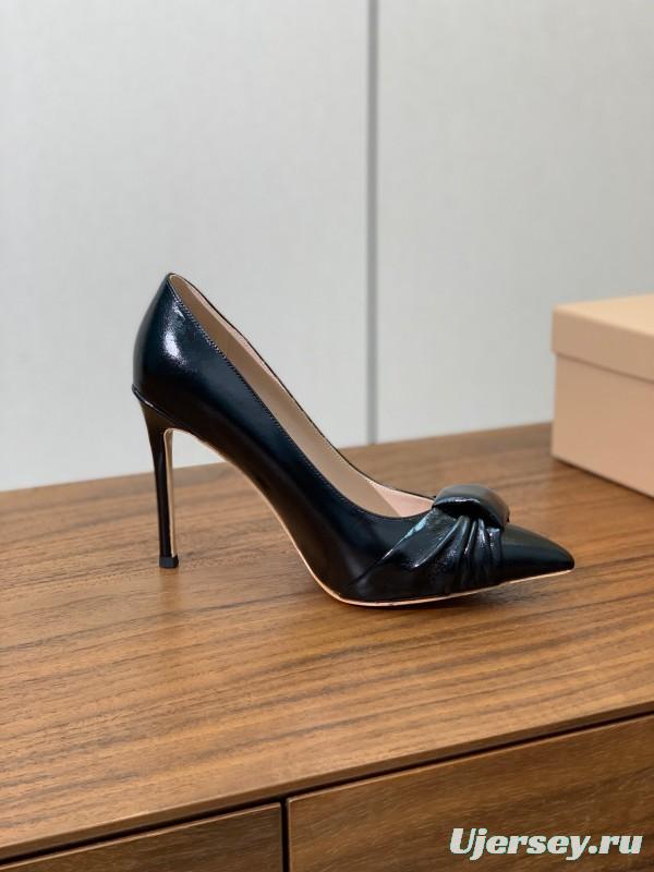 2025 Women Gianvito Rossi Black Leather High Heel KFY00300
