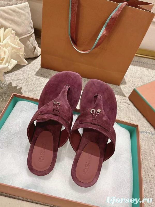 2025 Slippers LP Wine Suede Slippers LY00250