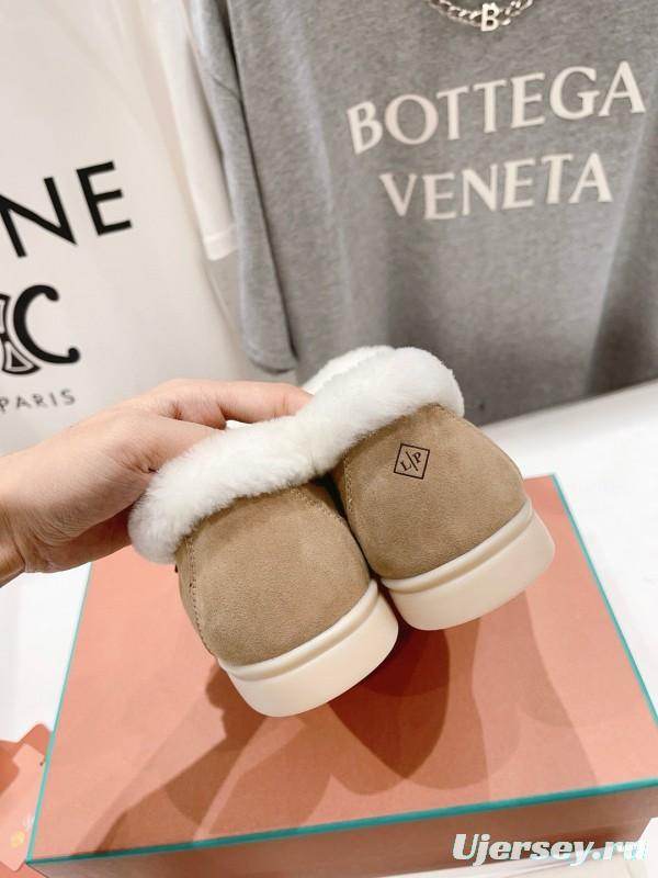 2024 Women Le Parmentier Beige Suede Shearling Loafers