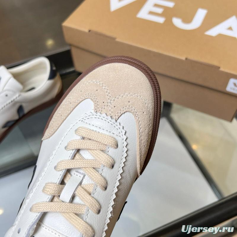 2025 Women VEJA White Beige Navy Suede Leather Casual Sneakers MJ00251