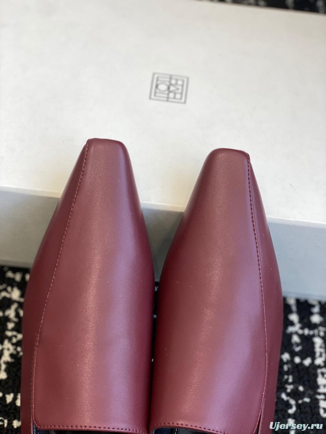 2025 Women Toteme Burgundy Leather Loafers