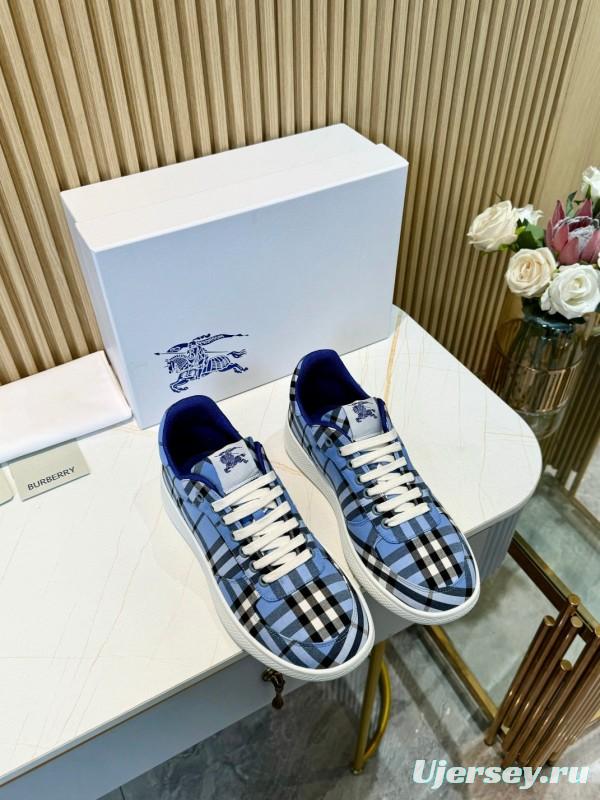 2024 Men Burberry Blue Black White Cotton Casual Shoes MJ00320