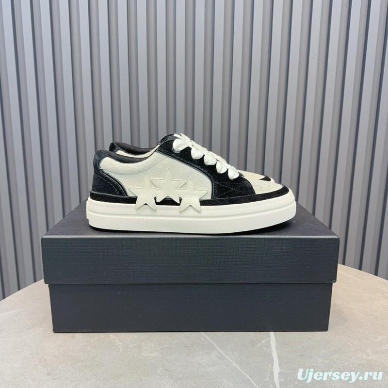 2024 Unisex Amiri Black White Leather Sneakers MJ00300