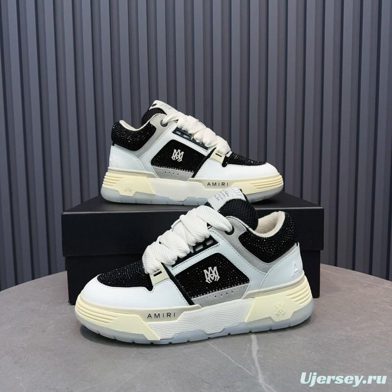2024 Unisex Amiri Black White Leather Sneakers MJ00410