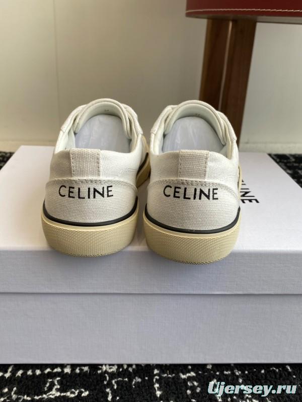 2025 Women Celine White Canvas Sneakers KFY00285