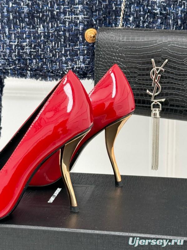 2024 Women Yves Saint Laurent Red Patent Leather Pumps MJ00330