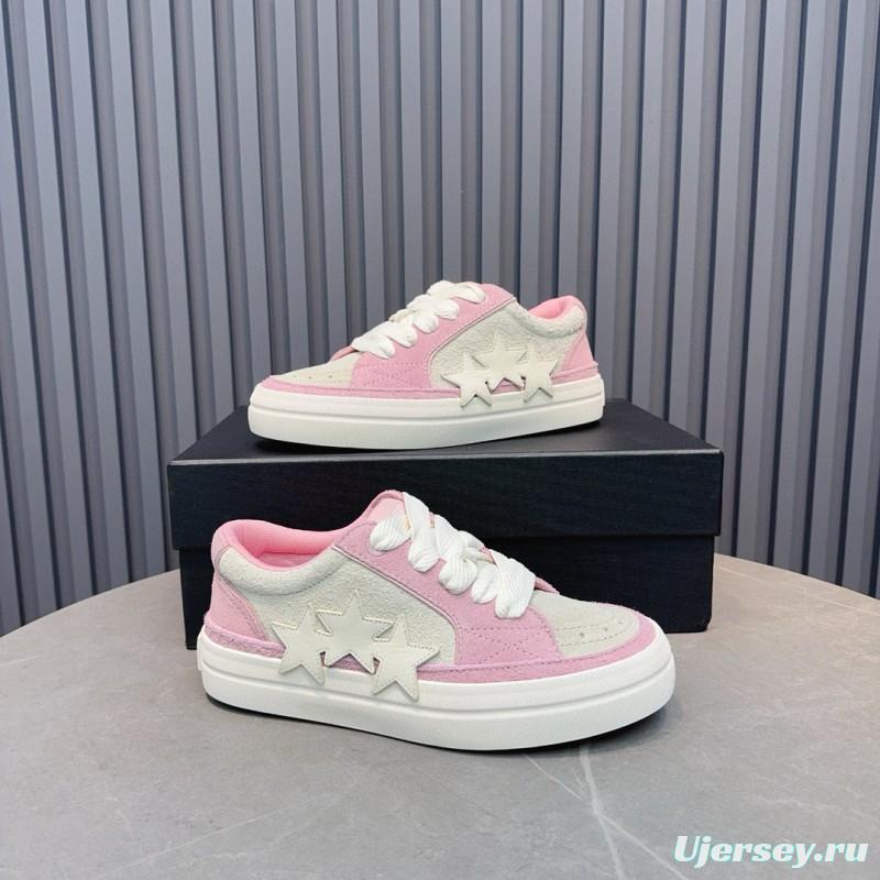 2024 Women Amiri Pink White Canvas Sneakers MJ00300