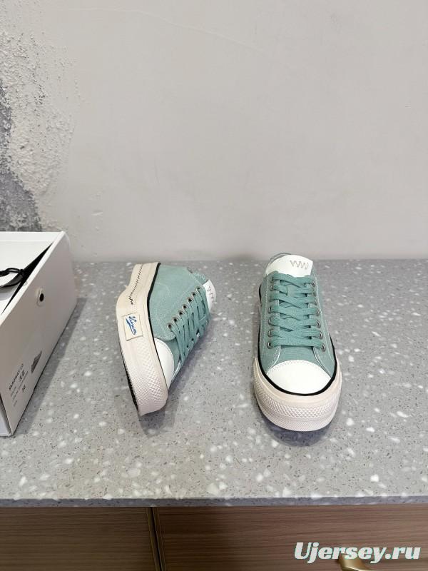2025 Women VISVIM Green Canvas Sneakers