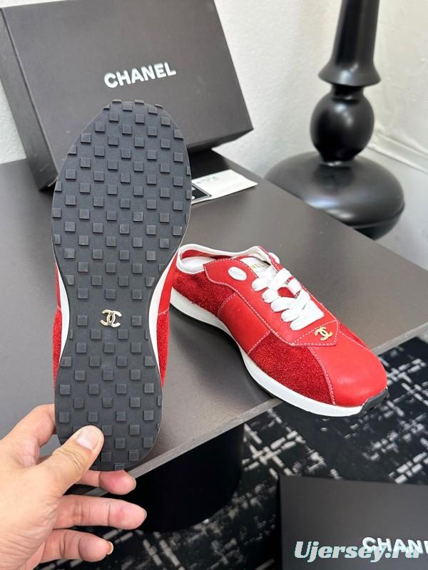 2025 Women Chanel Red Leather Casual Sneakers Fashion Craft LY00360(F)