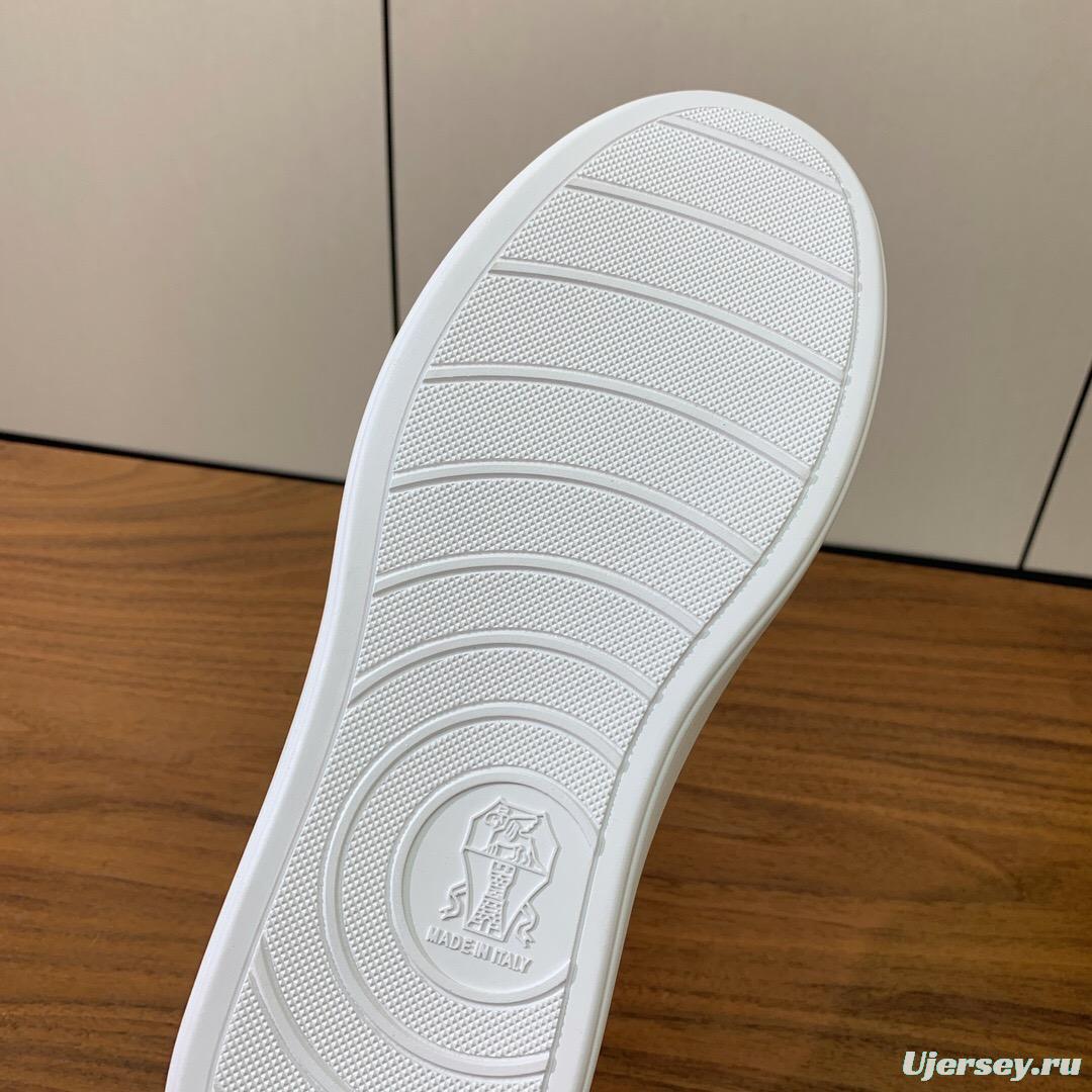 2025 Men Brunello Cucinelli Burgundy Leather Casual Sneakers Original Sole KFY00310(M)