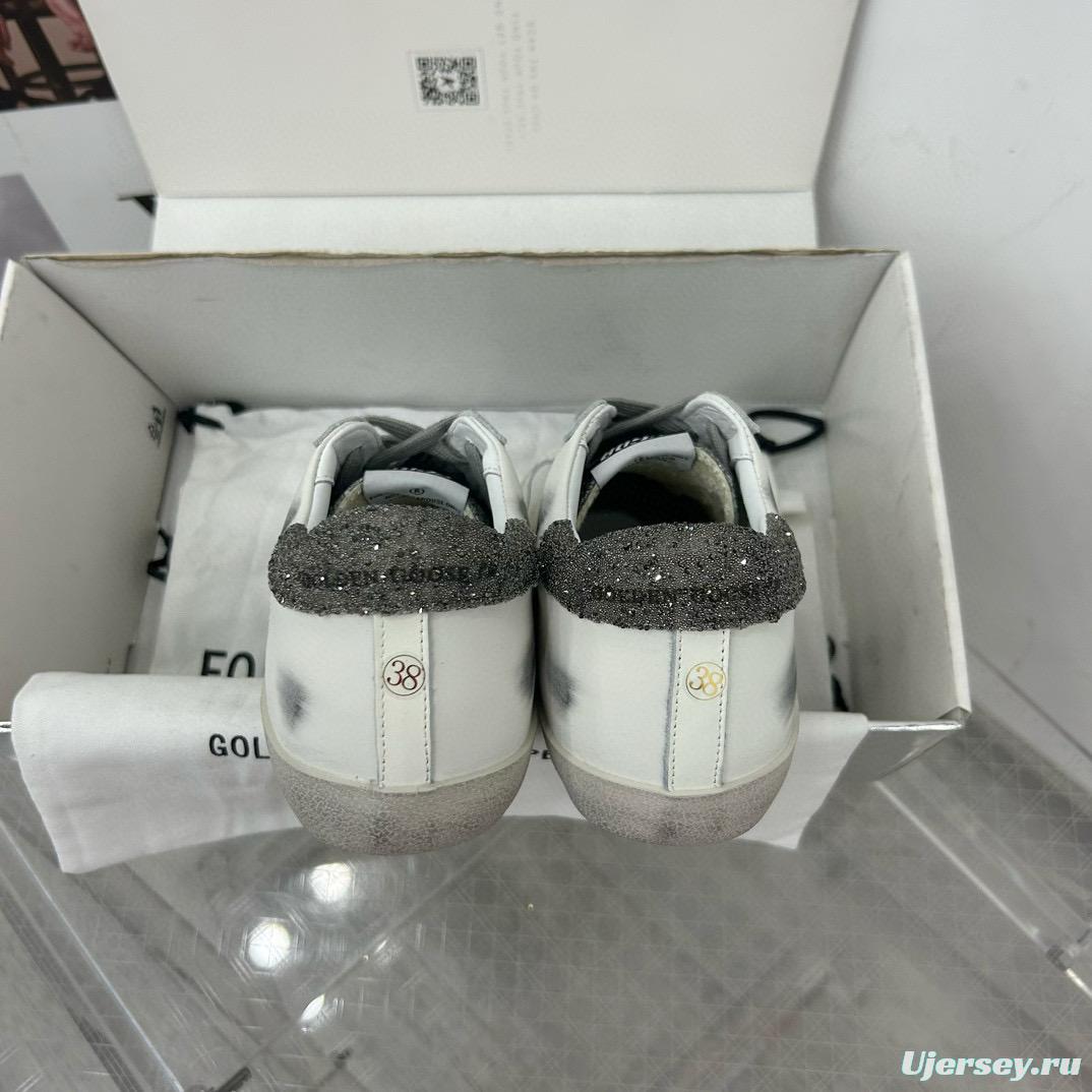 2025 Women GGDB White Grey Leather Suede Sneakers LY00360