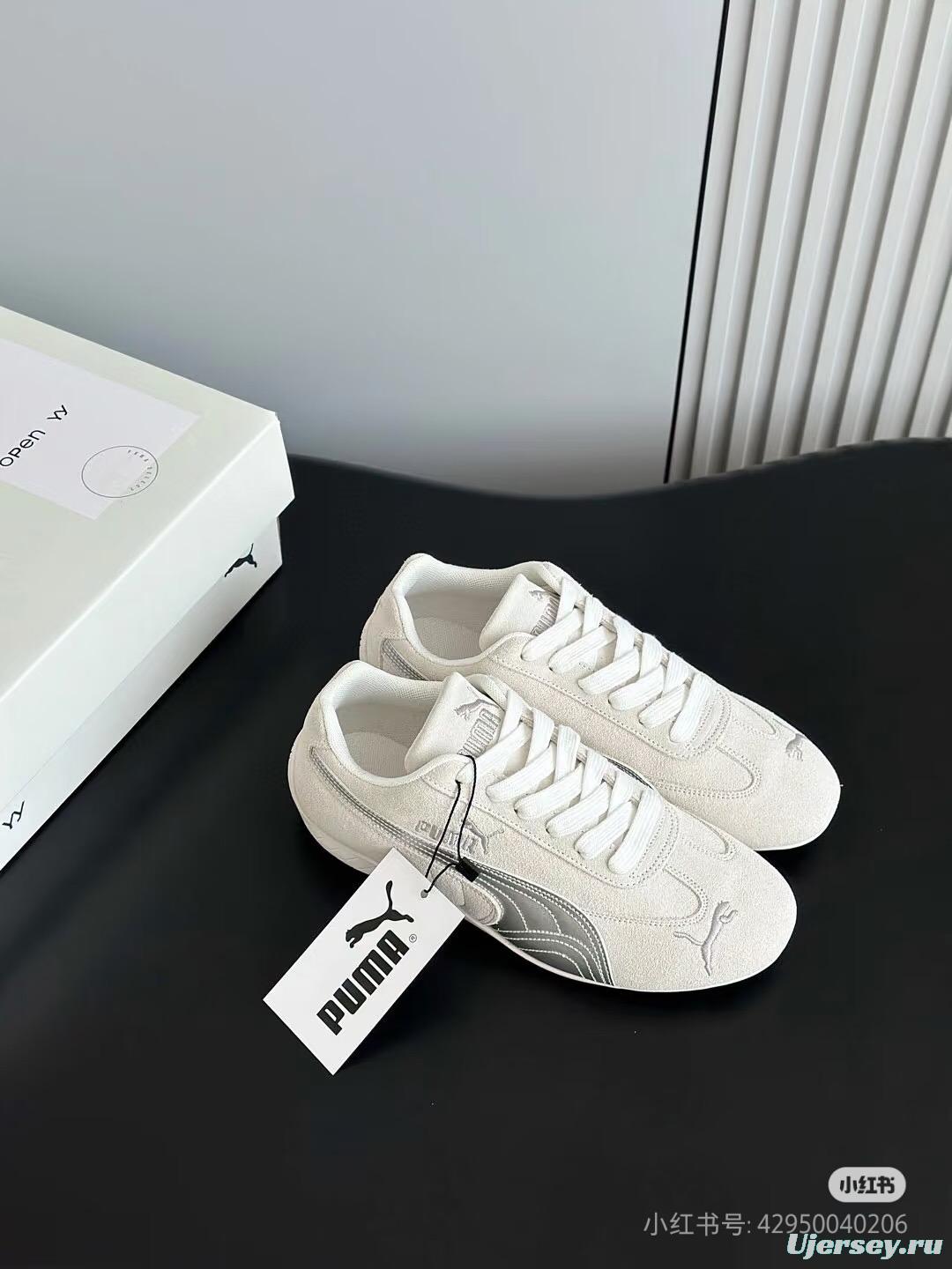 2025 Women Puma White Leather Sneakers KFY00260