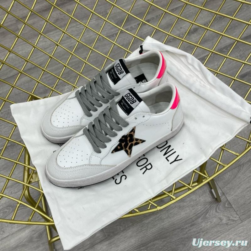 2024 Unisex GGDB White Pink Leopard Print Leather Suede Low Top Sneakers MJ00260