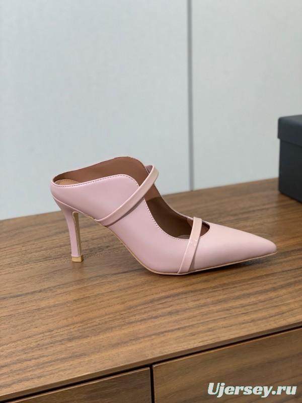 2025 Women Malone Souliers Pink Leather Mid Heel