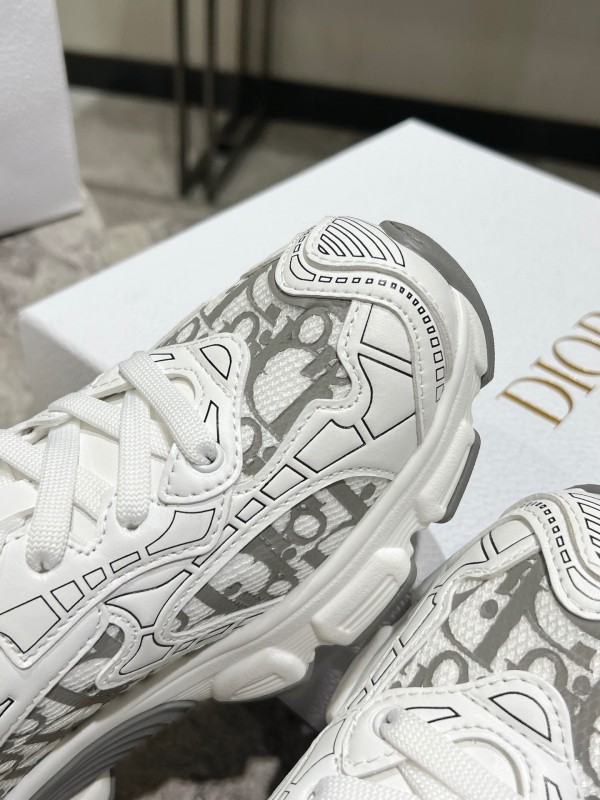 2025 Women Dior White Mesh Leather Sneakers KFY00370