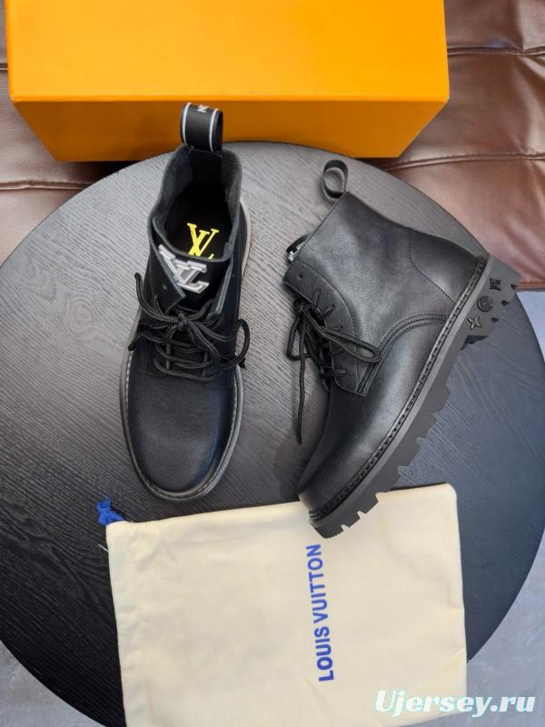 2024 Men Louis Vuitton Black Calf Leather Casual High Top MJ00440