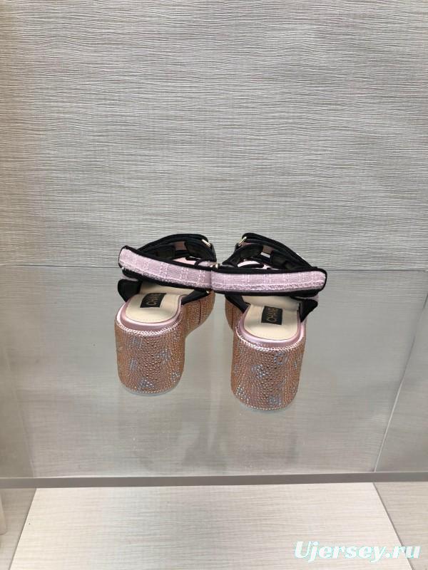 2025 Women Chanel Pink Leather Sandals LY00330