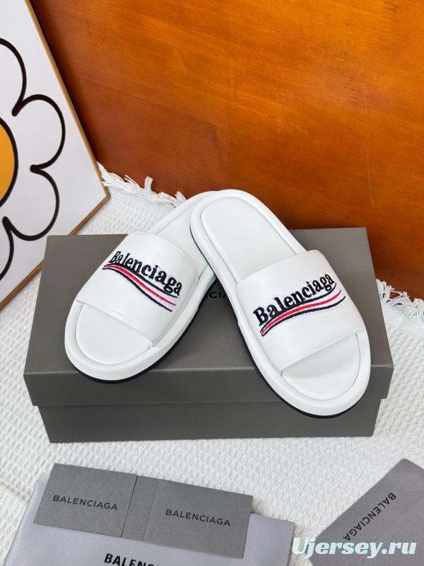 2025 Slippers Balenciaga White Fabric Slippers