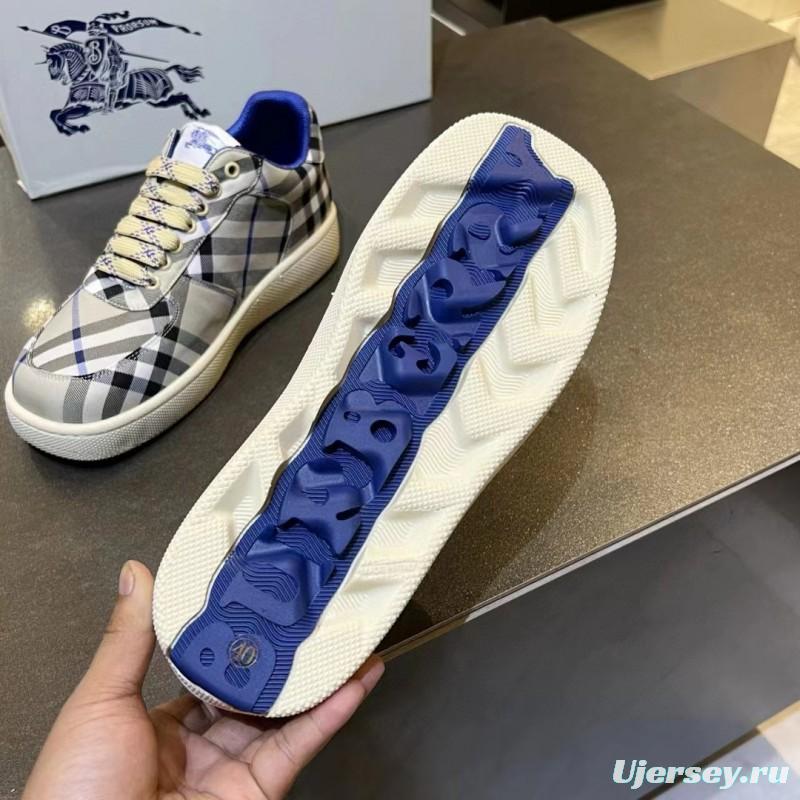 2024 Unisex Burberry Beige Black White Calf Leather Casual Shoes MJ00330